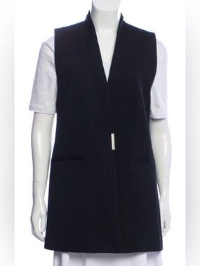 Navy Helmut Lang Long Vest